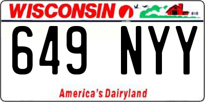 WI license plate 649NYY