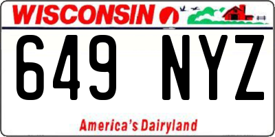 WI license plate 649NYZ