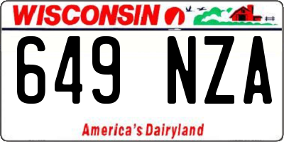 WI license plate 649NZA