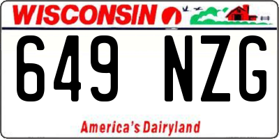 WI license plate 649NZG