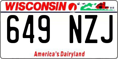 WI license plate 649NZJ