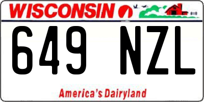 WI license plate 649NZL