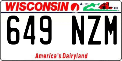 WI license plate 649NZM