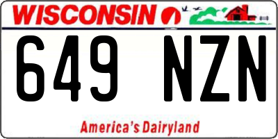 WI license plate 649NZN