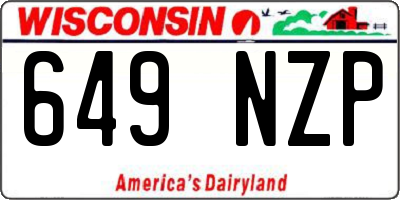 WI license plate 649NZP