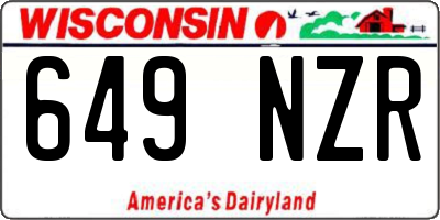 WI license plate 649NZR