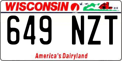 WI license plate 649NZT