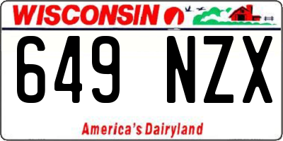 WI license plate 649NZX