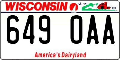 WI license plate 649OAA