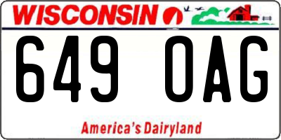 WI license plate 649OAG