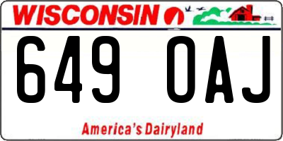 WI license plate 649OAJ