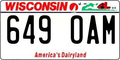WI license plate 649OAM