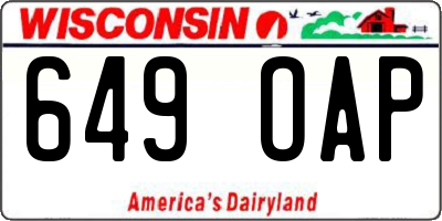 WI license plate 649OAP