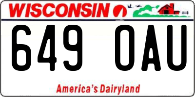WI license plate 649OAU