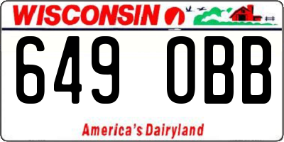WI license plate 649OBB