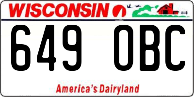 WI license plate 649OBC