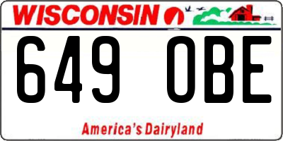 WI license plate 649OBE