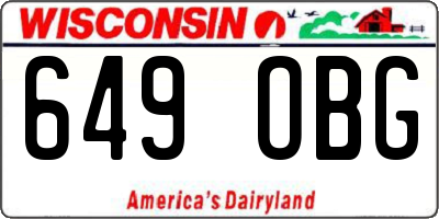 WI license plate 649OBG