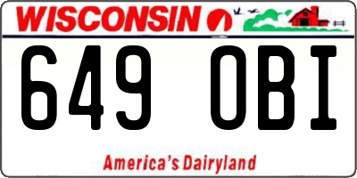 WI license plate 649OBI