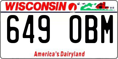 WI license plate 649OBM