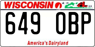 WI license plate 649OBP