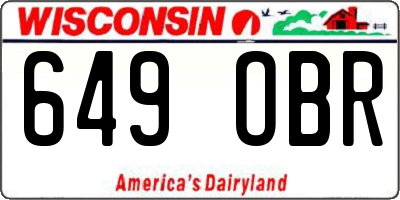 WI license plate 649OBR