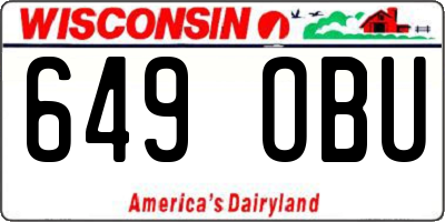 WI license plate 649OBU