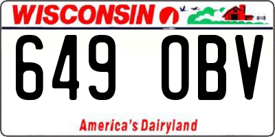 WI license plate 649OBV