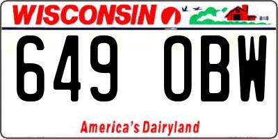 WI license plate 649OBW