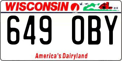 WI license plate 649OBY