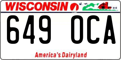 WI license plate 649OCA