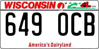 WI license plate 649OCB