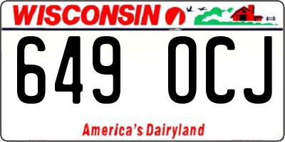 WI license plate 649OCJ