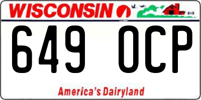 WI license plate 649OCP