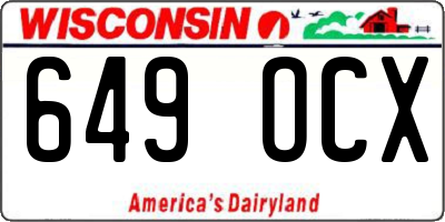 WI license plate 649OCX