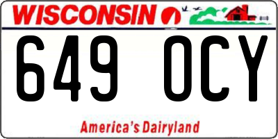 WI license plate 649OCY