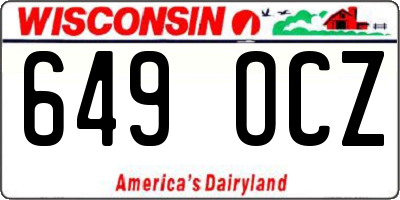 WI license plate 649OCZ