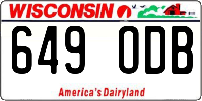 WI license plate 649ODB