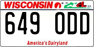 WI license plate 649ODD