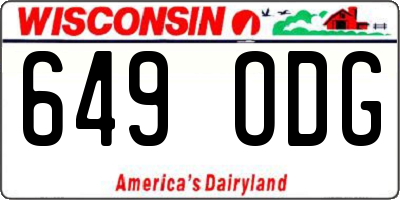 WI license plate 649ODG