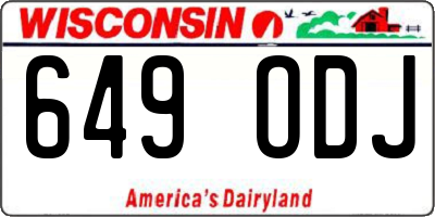 WI license plate 649ODJ