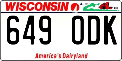 WI license plate 649ODK