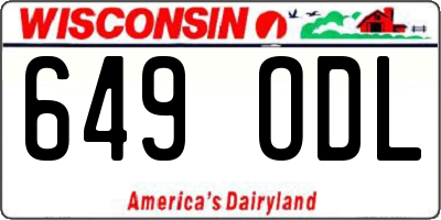 WI license plate 649ODL