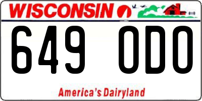 WI license plate 649ODO