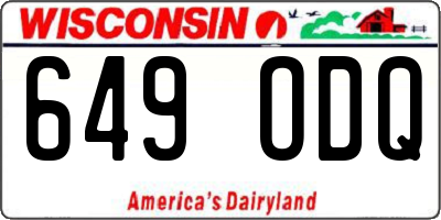 WI license plate 649ODQ