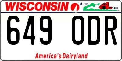 WI license plate 649ODR