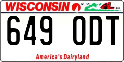 WI license plate 649ODT