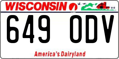 WI license plate 649ODV