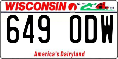 WI license plate 649ODW
