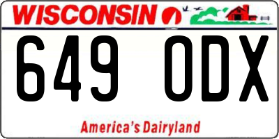 WI license plate 649ODX